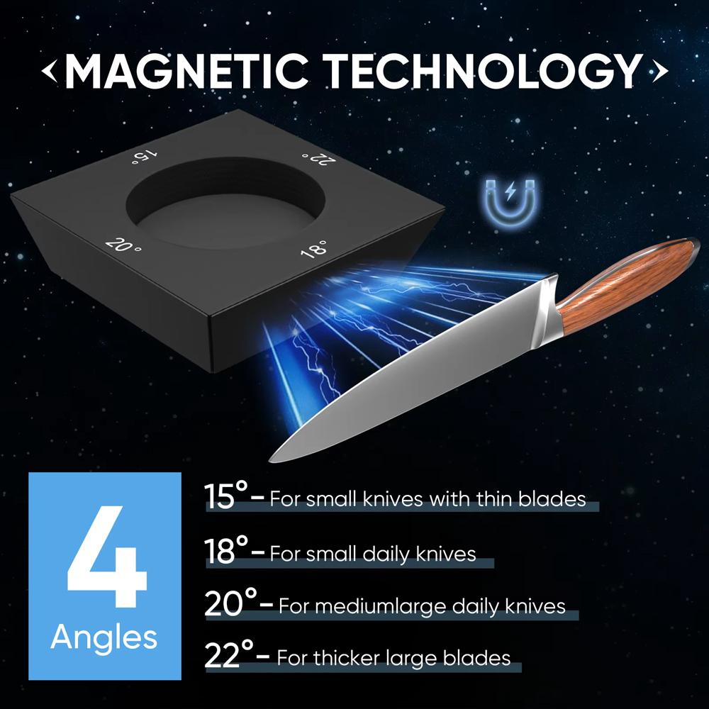 Rolling Knife Sharpener 4-Sided Magnetic Knife Sharpening Tool for Home Professional Chefs Kitchen Knives Essentials Reusable