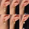 WILD & FREE NEW IN Gold Plated Stainless Steel Huggie Hoop Earrings for Women Chic Vintage Natural Stone Charms Jewelry