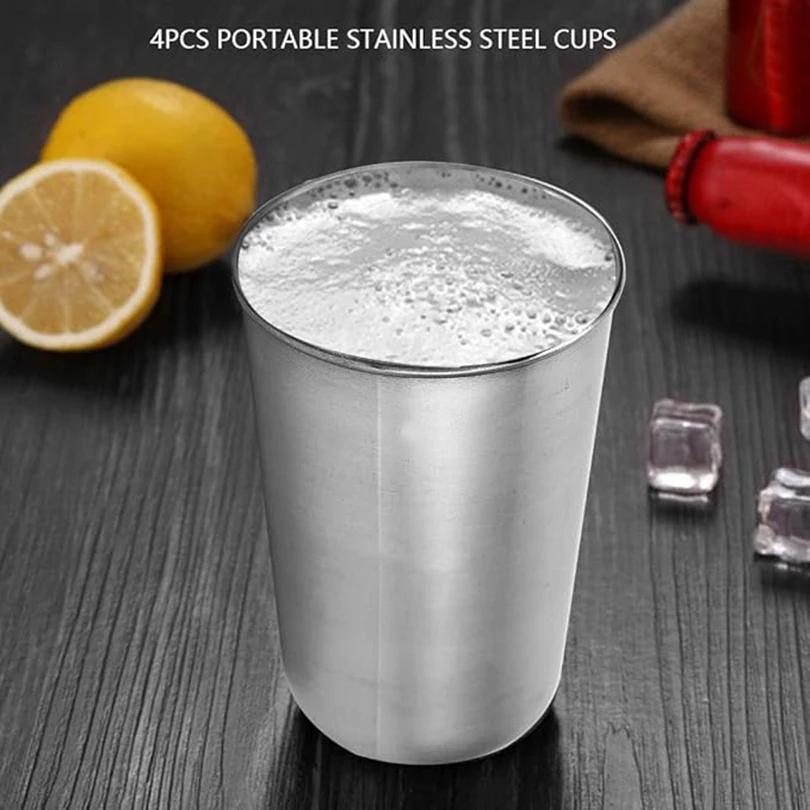 4KS Nerezové hrnky 170ml Mini sada Venkovní Praktická Cestovní Mini sada Sklenice Na Whisky Víno Kuchyně Jídelna Bar Domácí Nástroje