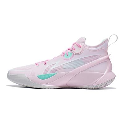 Li Ning Sonic 10 Stoff Stoßdämpfung Rutschfest Mid-Top Basketballschuhe Unisex Basketballschuhe Primelrosa ABAS069-51