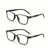 2pcs Classic Square Blue Light Blocking Reading Glasses Comfortable And Stylish Presbyopic Glasses for Both Men And Women