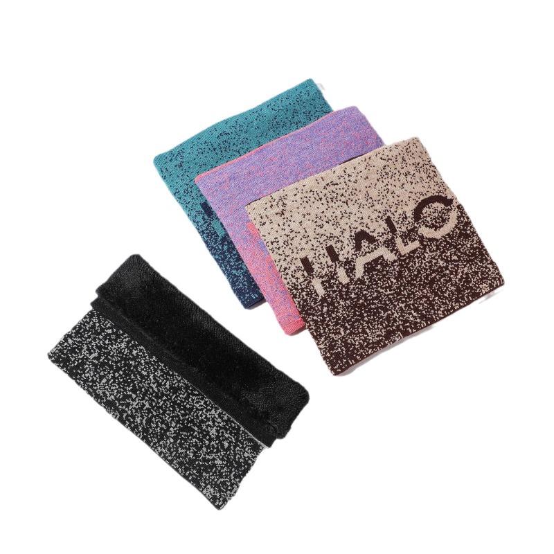 Winter warm head scarf men and women versatile velvet neck cover gradual change knitted thickened wool letter scarf new