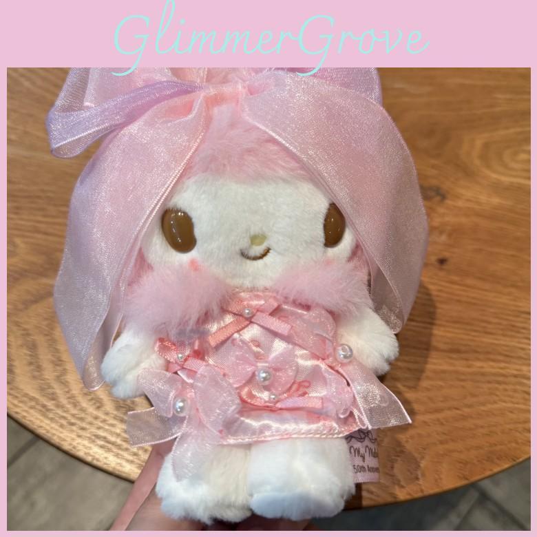 Plush Melody Doll With Lace Bow And Artificial Pearl Decoration Gift For