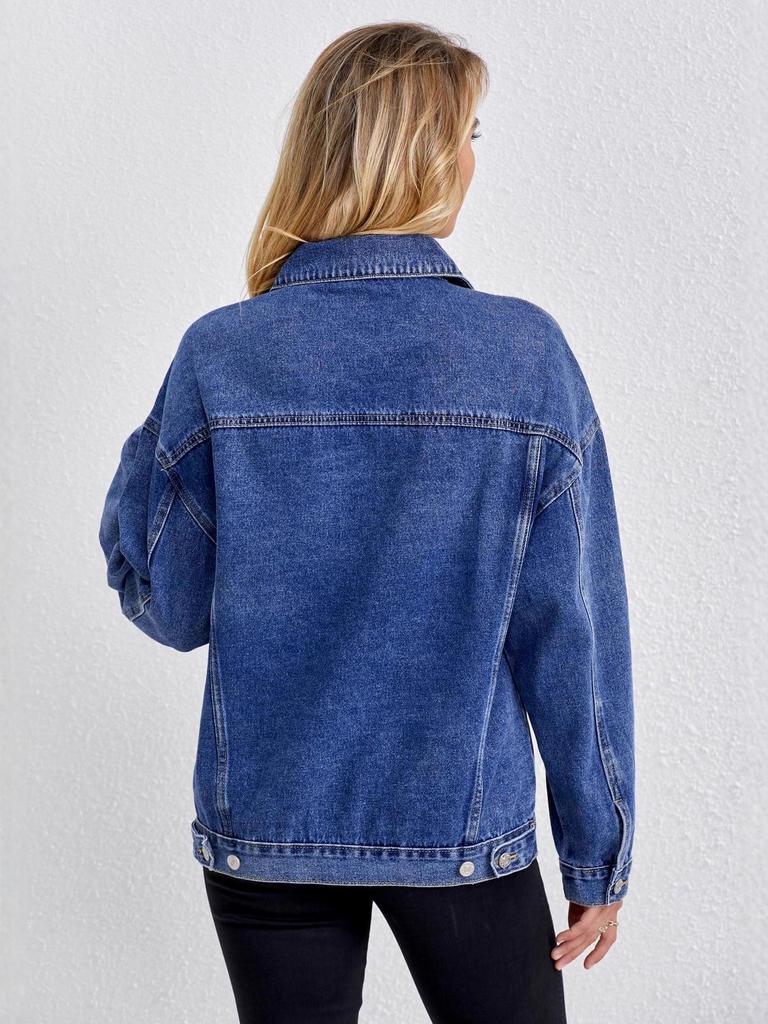 Modische Damen Oversize Lockere Denim Truckerjacke