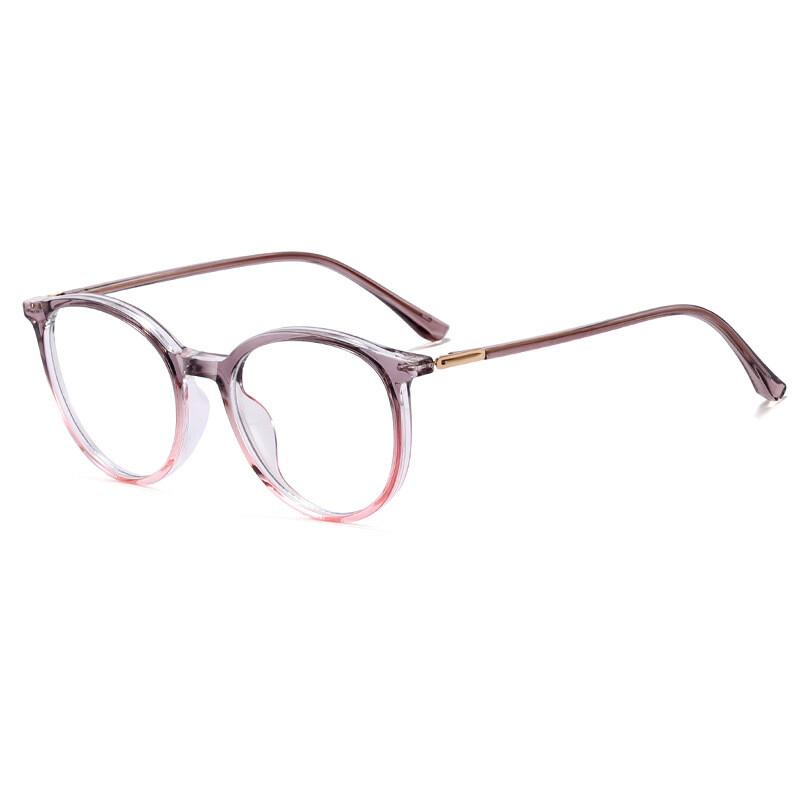 Women's Transparent Prescription Eyeglasses Anti- Blue Lightweight TR90 Stylish Round Reading Eyeglasses Frames Men's Computer Eyewear + 1 +3+