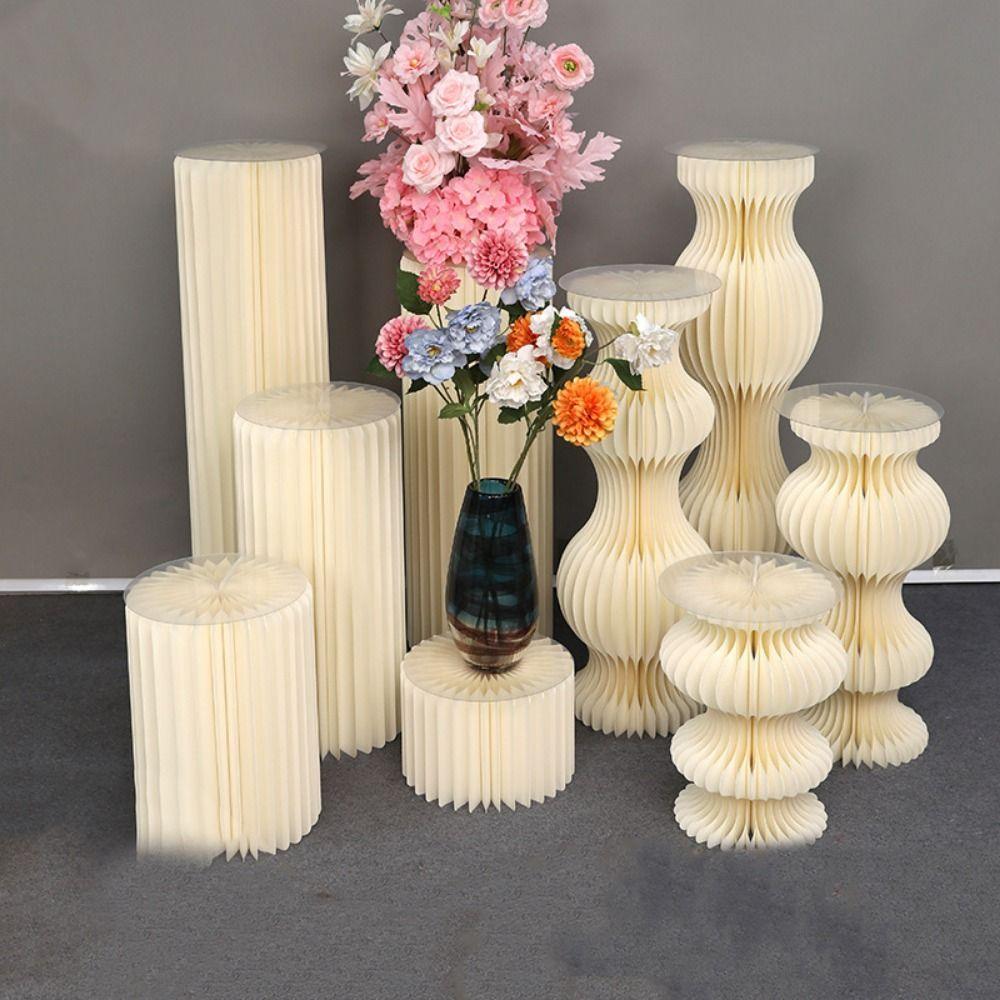 Multi-size Paper Folding Cylinder White Cake Stand Creative Dessert Table Stand  Wedding Decoration