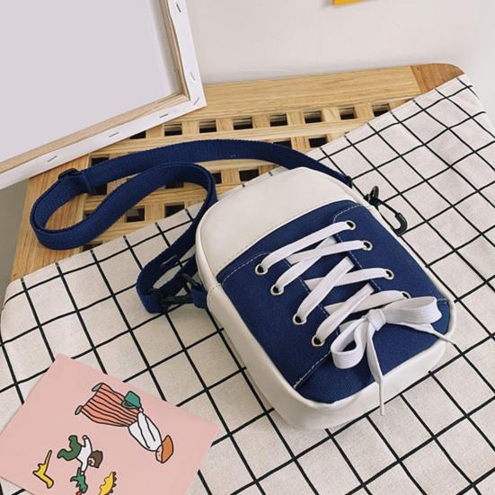 Women Canvas Crossbody Bag Casual Small Shoulder Bag Canvas Shoe Design Crossbody Purse for Daily Life Travel Commuting