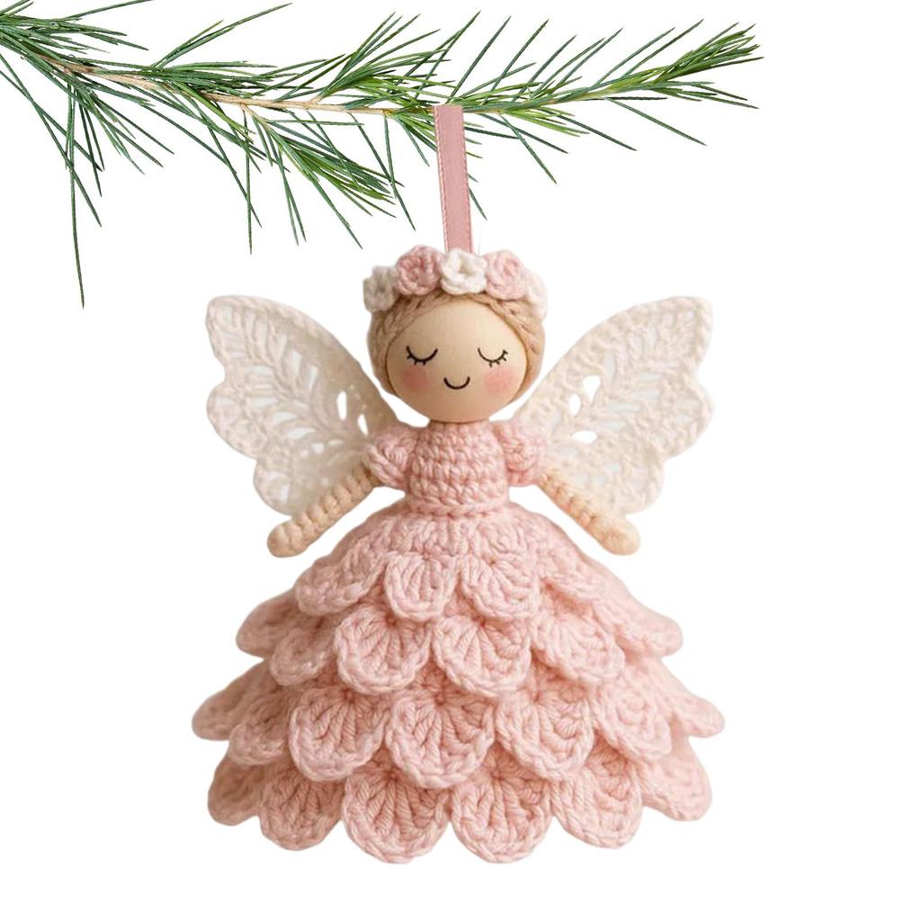 DIY Angel Decorative Crochet Set Homemade Beginner Crochet Craft Kit Material Pack Crochet Angel Christmas Tree Ornament