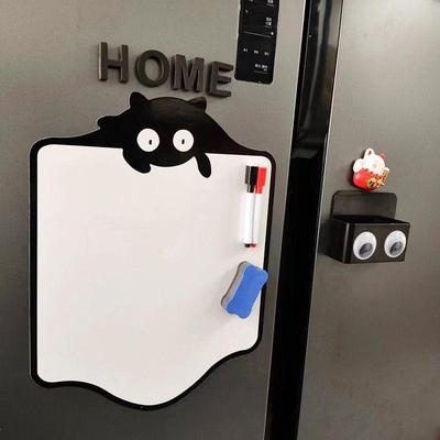Erasable Magnetic Whiteboard Memo Pad with Cute Black Cat Design