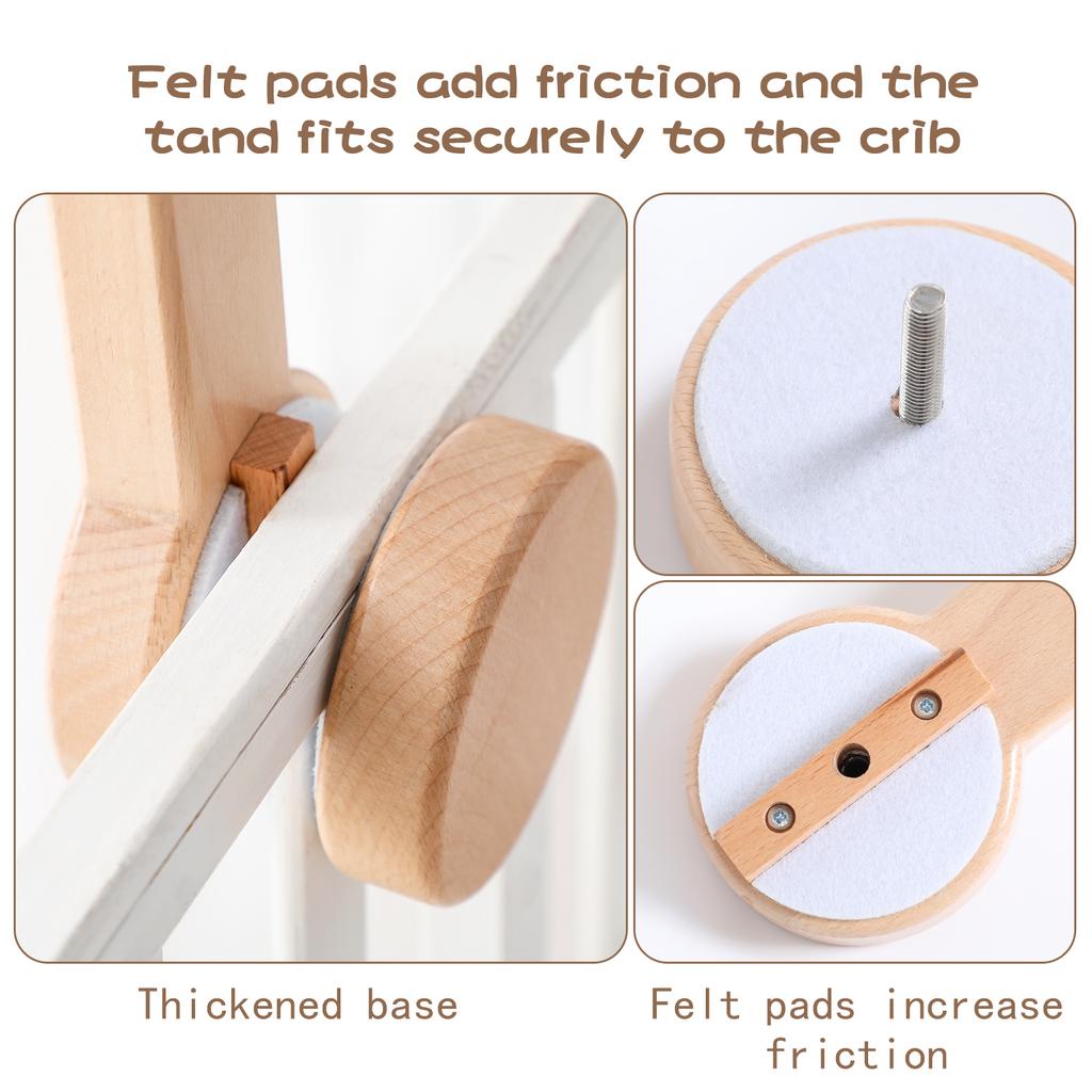 Baby Wooden Bracket Bed Bell 0 6 Months Toy Bracket Accessories Hanging Bracket Soft Mobile On The Bed Baby Room Decoration Crib