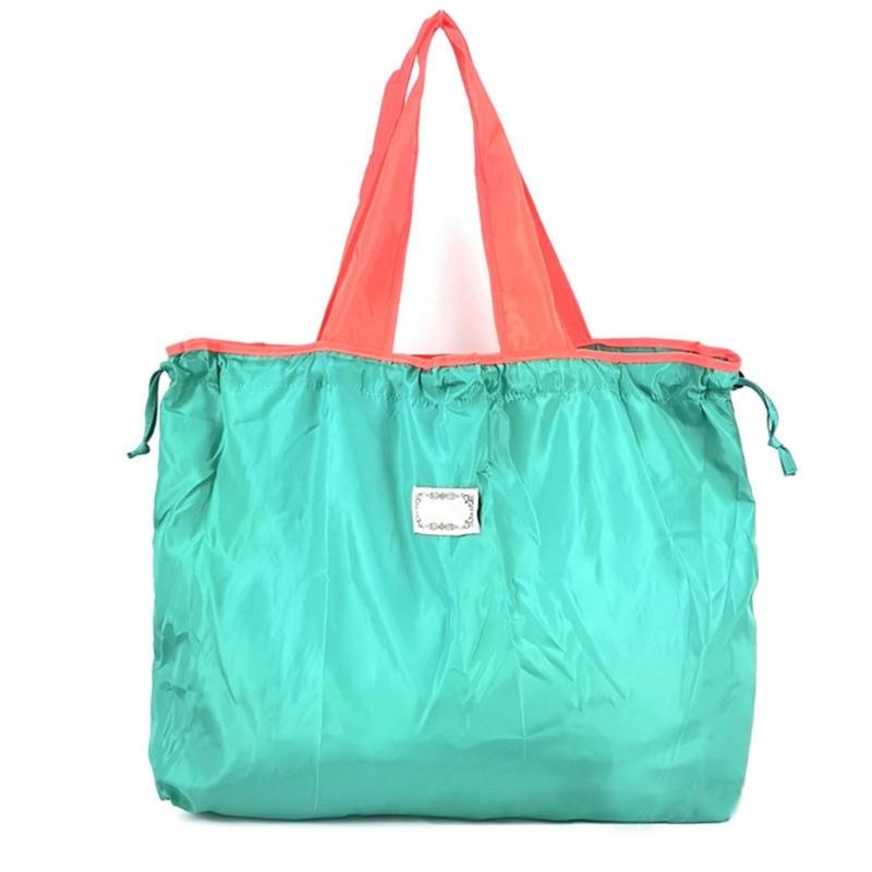 

Shopping Bag Foldable Portable Reusable Grocery Bag Long Handles Closable Pouch озеро синього кольору