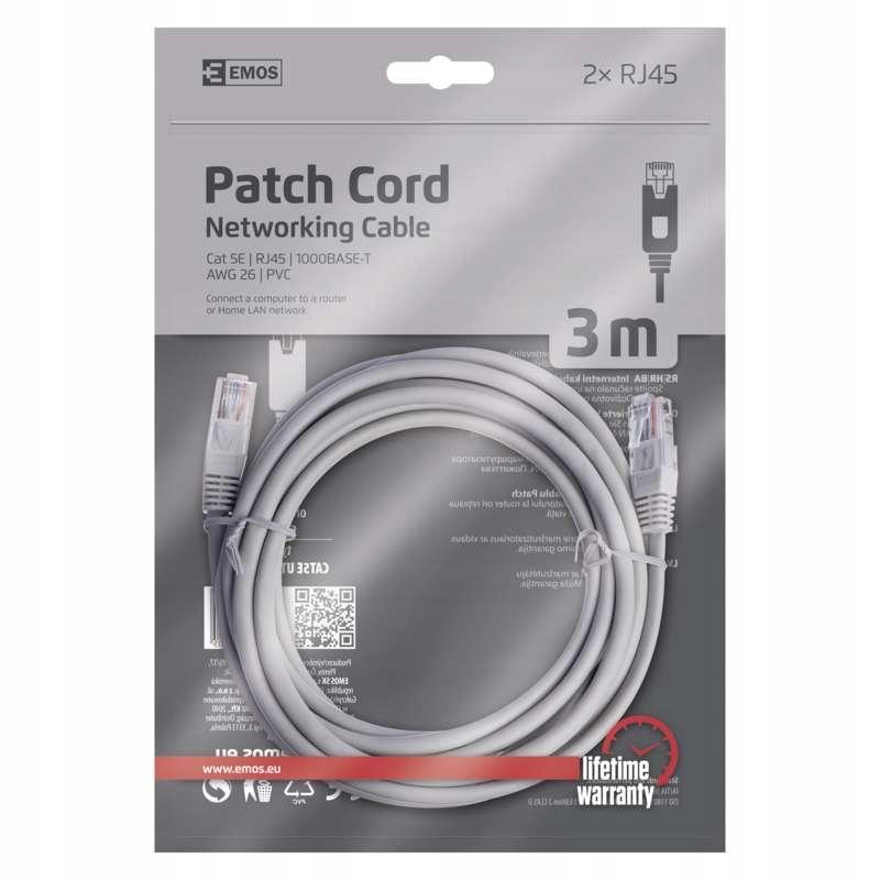 Emos Utp Patch Cable Cat.5E 3M S9124 1 Pc