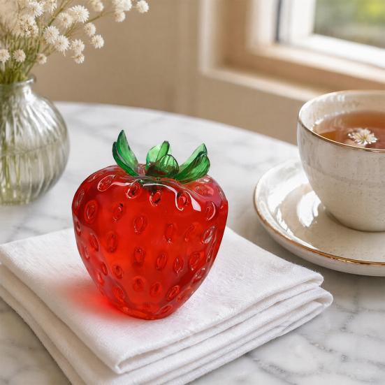 Portable Stress Ball Clear Strawberry Toy Giant Red Pink Squeeze Relief Toy for Relieve Stress Fake Fruit Sensory Fidget Relaxation Hand