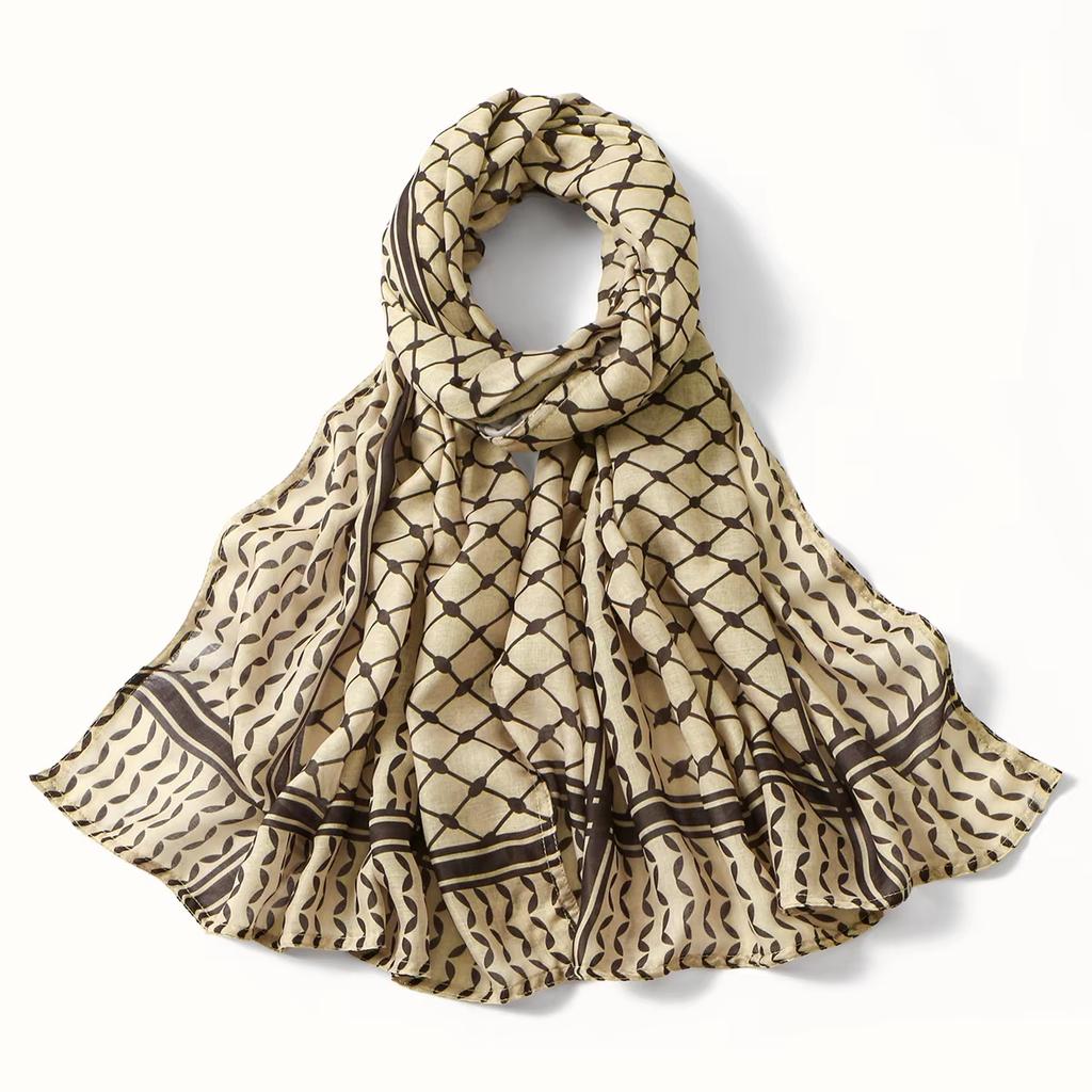 Arab Chiffon Scarf Women Muslim Hijab Islamic Scarves Shawl Printed Arab Long Prayer Scarf Breathable Uae Plaid Long Scarf