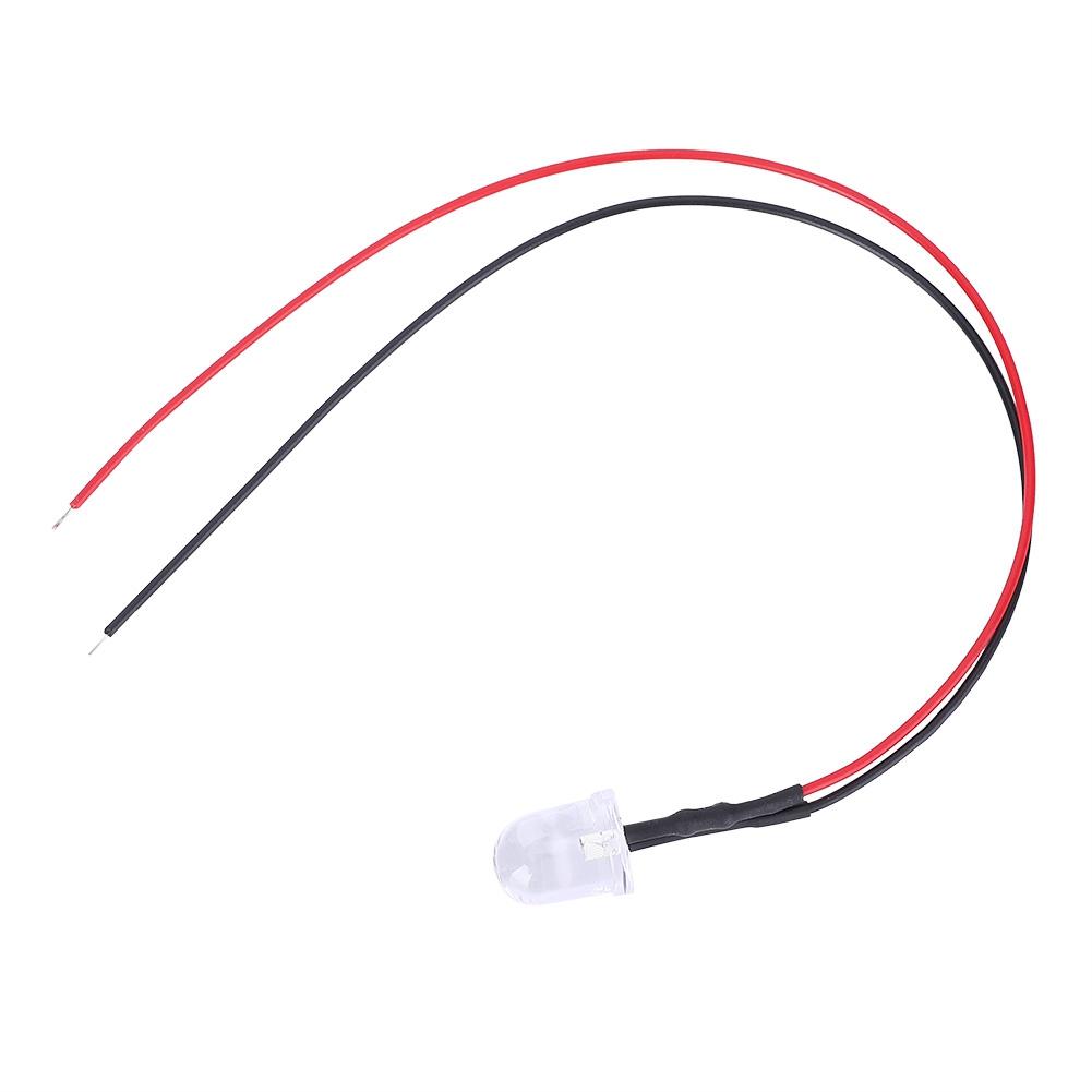 50PCs 12V LED Pre Wired Luminous Diode 10 mm Round Head Light Bead Colorful Slow Flash