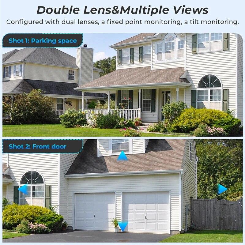 8MP Wifi-kamera PTZ utendørs nattsyn Dual Screen Human Detection 4MP sikkerhetsbeskyttelse CCTV-overvåking IP-kamera