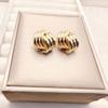 Gold-Tone Geometric Twist Earrings: Fashionable and Versatile Multi-Layer Braided Earrings for Women.
