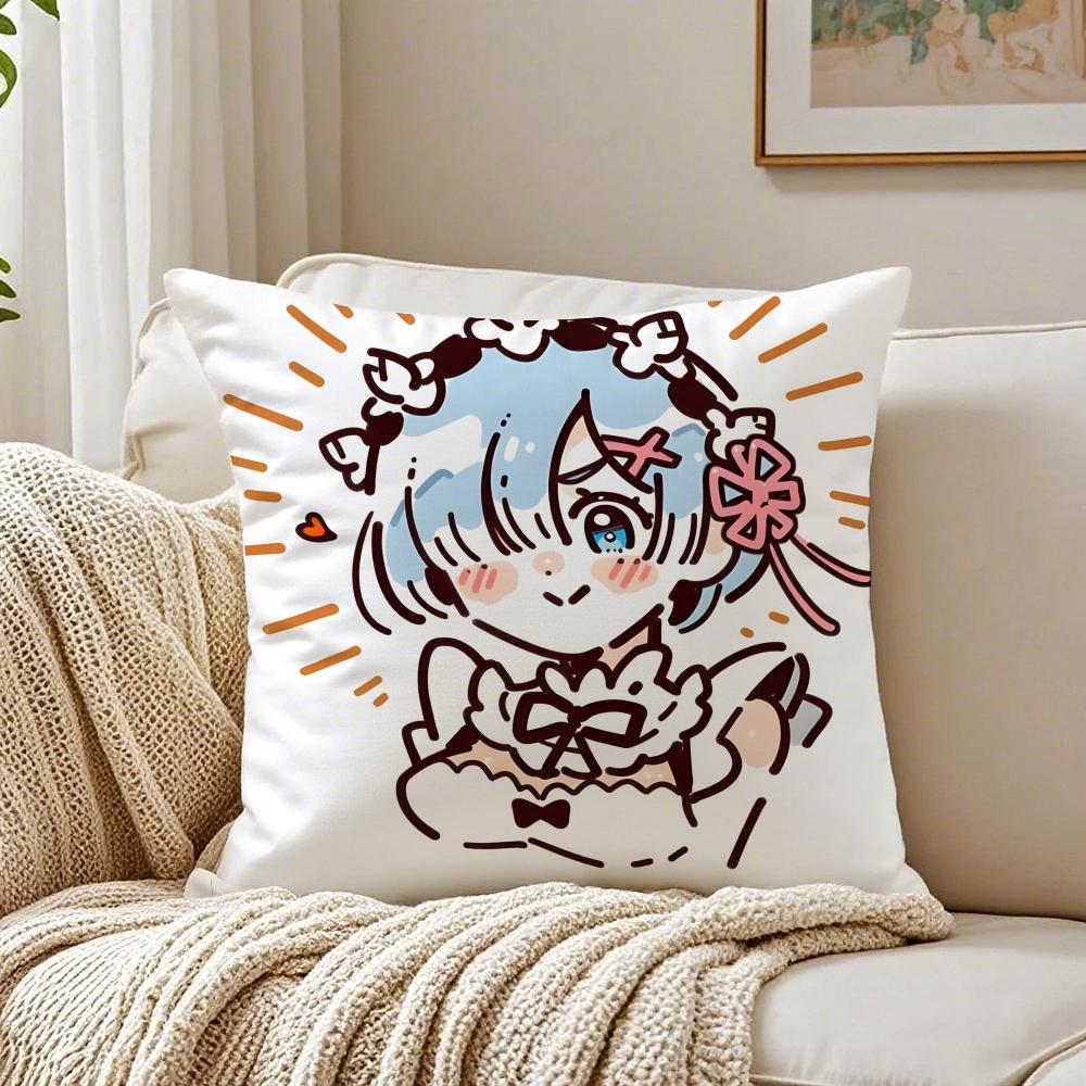 anime character loyal RRe ZZero Cushion Cover Pillowcase Antidustmite living Room Sofa Decor Cushion Room