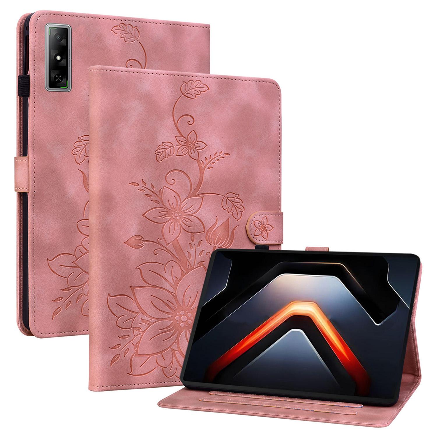 Для Infinix Xpad GT Чехол Отпечаток Лилии Слоты для Карт Кожаный Чехол для Планшета C