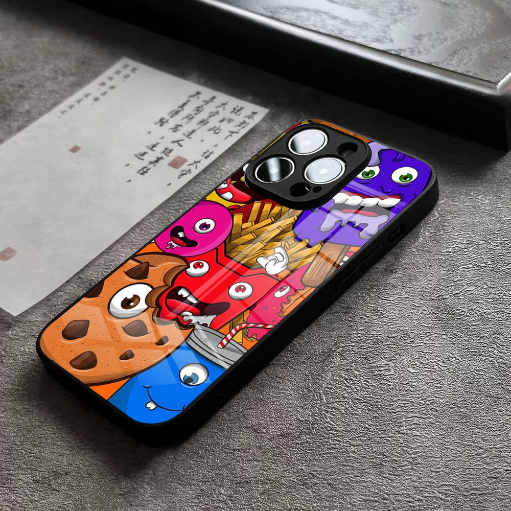Monster Party Phone Case For IPhone 17 Pro Max 14 Pro 15 12 11 13 Mini X XR XS 16 Plus SE Glass Cover