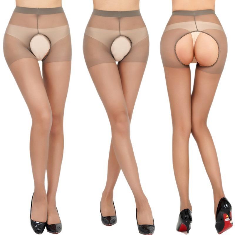 Women's Adult Sex Stockings Ultra-thin See-through Stockings Front and Rear Open Free Jumpsuits Stockings Sex Products
