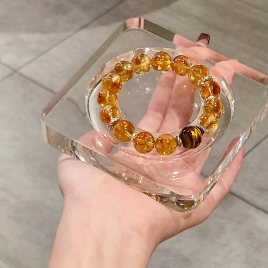 

Qianjin Natural Crystal Bracelet Citrine bracelet Lemon yellow bracelet Bracelet with a sense of understated luxury and sophistication Tiger Eye Stone Yellow To