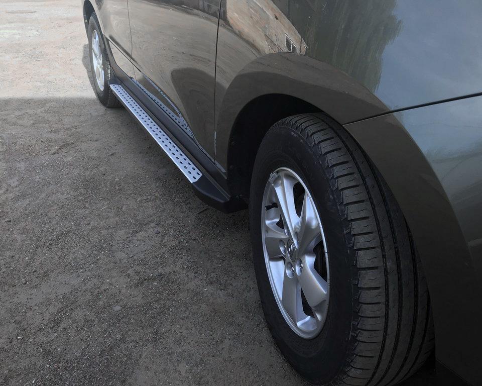 Боковые пороги OEM-BMW-V2 (2 шт, пластик) для Hyundai IX-35 2010-2015 гг