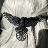 Gothic Crow Hairclip Vintage Animal Barrettes Hairpins Witch Viking Women Hair Accessories Hallowen Cosplay Party Headdress