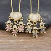 Nidin Luxury Fashion Girls Boys Inlaid Crystal Zircon Pendant Romantic Heart Necklace Exquisite Mother's Day Jewelry Gift