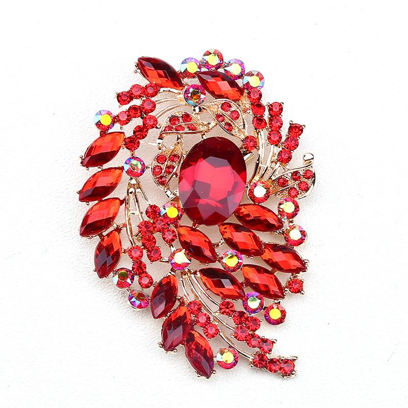 SKEDS Luxury Full Crystal Baroque Brooches Pins For Women Fashion Rhinestone Classic Big Badges Vintage Lady Party Banquet Pin