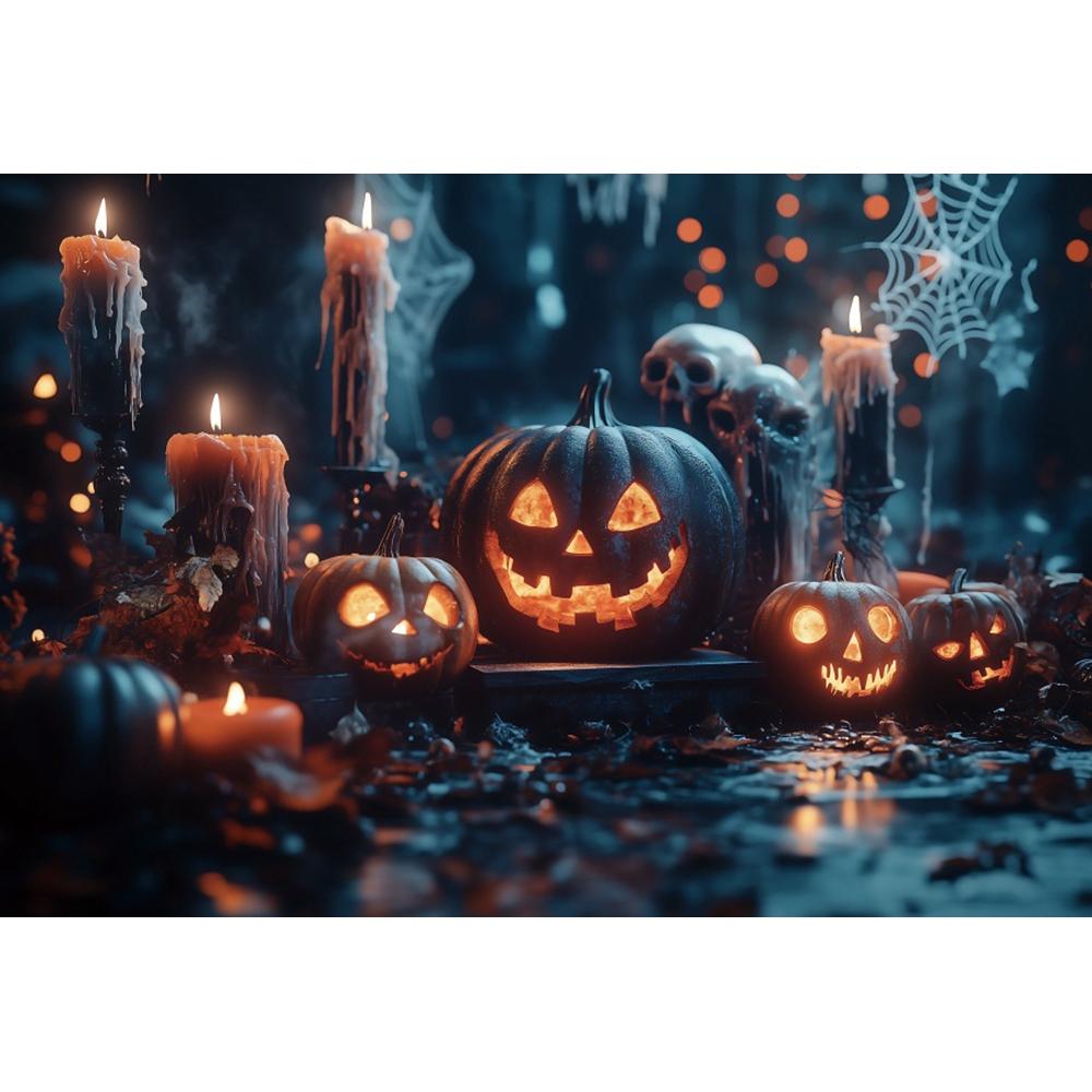 Yeele Fotografie Hintergrund Halloween Horror Mondnacht Gelber Ahornwald Kürbis Laternen Kinder Erwachsene Party Dekoration Kulisse
