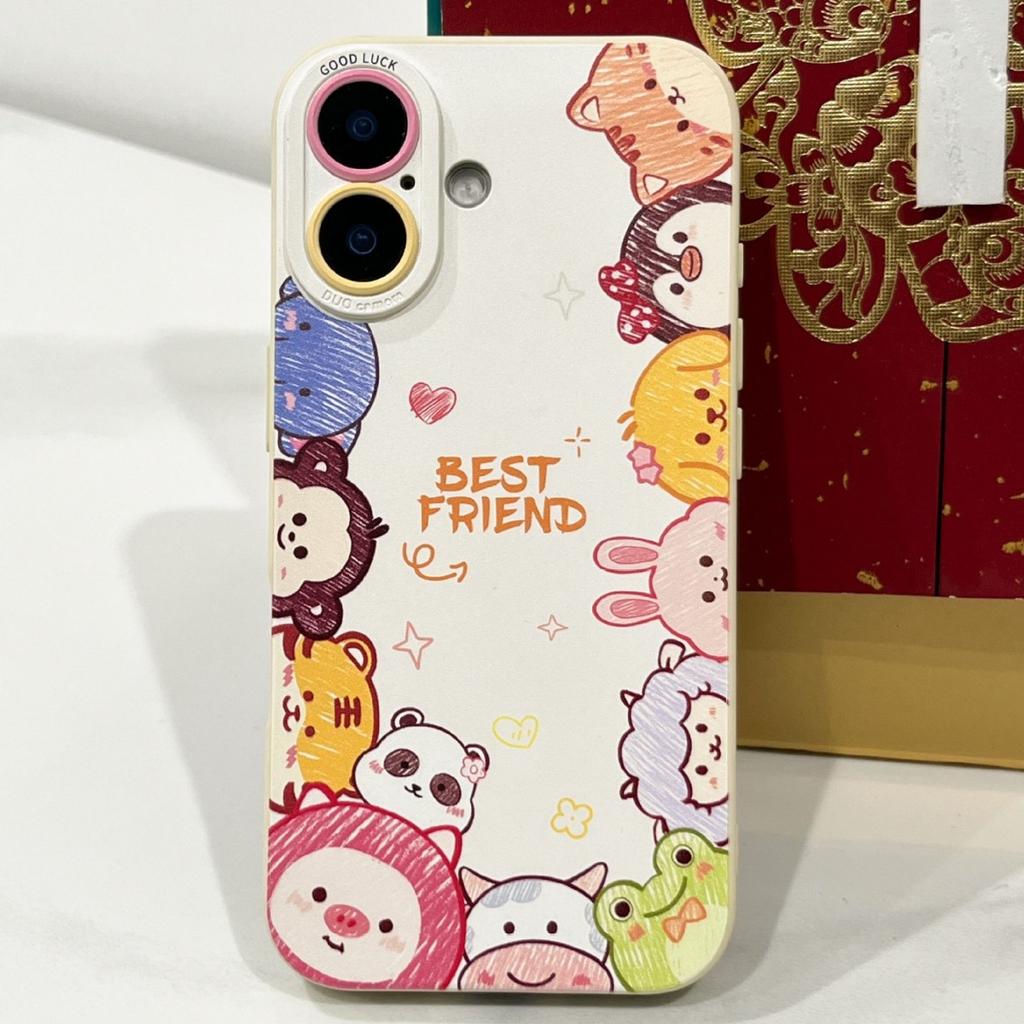 Applicable to iPhone17 cartoon avatar 16promax silicone 15 cute 14 soft 13 lanyard 12 iPhone case