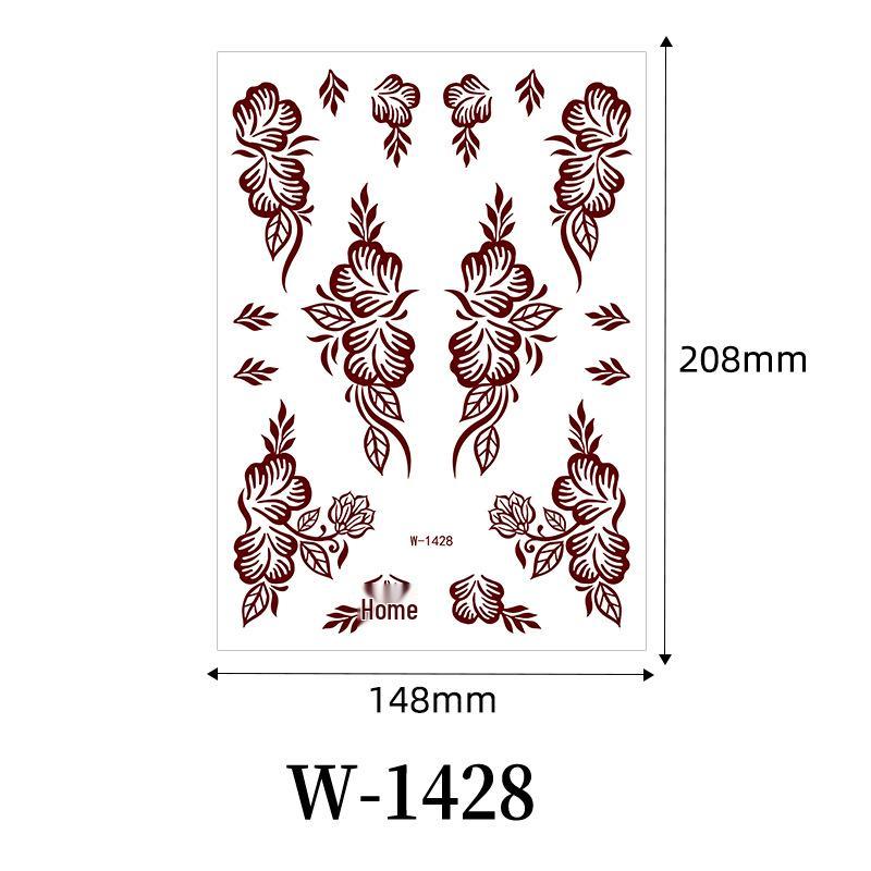 Zhengxiang 2025 Waterproof Brown Floral Lace Henna Tattoo Sticker