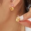 Bolaijewelry Kolczyki zapinane ze srebra próby 925 z naturalnymi kamieniami cytrynowymi Fine Jewelry Nadaje się do codziennego noszenia eleganckiej biżuterii