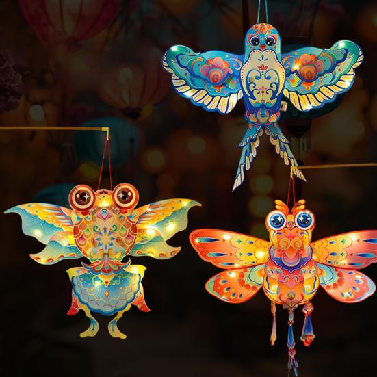 Zestaw do samodzielnego wykonania latarni rybnej i motylkowej Zestaw materiałów na latarnie Chiński Nowy Rok Dekoracja festiwalowa dla dzieci i rodziny Rekwizyt imprezowy