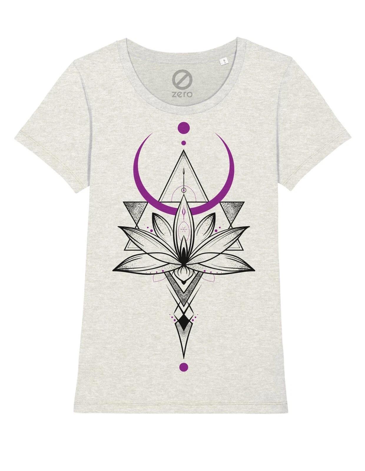Women Tattoo Flower Lotus Sacred Lotus Flowers Geometry T-Shirt Girl S