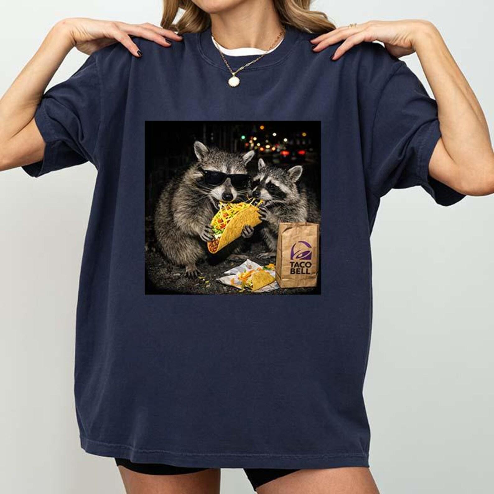 Raccoon Eating Tacos Tee, Funny Raccoon Taco Shirt, Funny Animal Meme Shirt, Trash Panda Taco Lover Shirt, Taco Humor Tee S