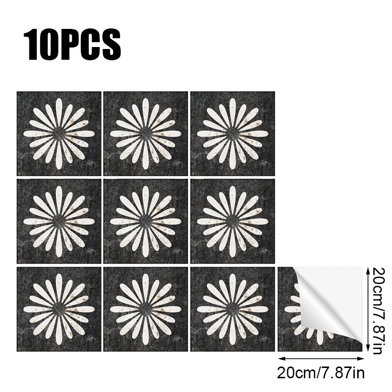 10PCS Peel and Stick Wall Decals for Home Decor Retro Floral Self-Adhesive Wall Sticker