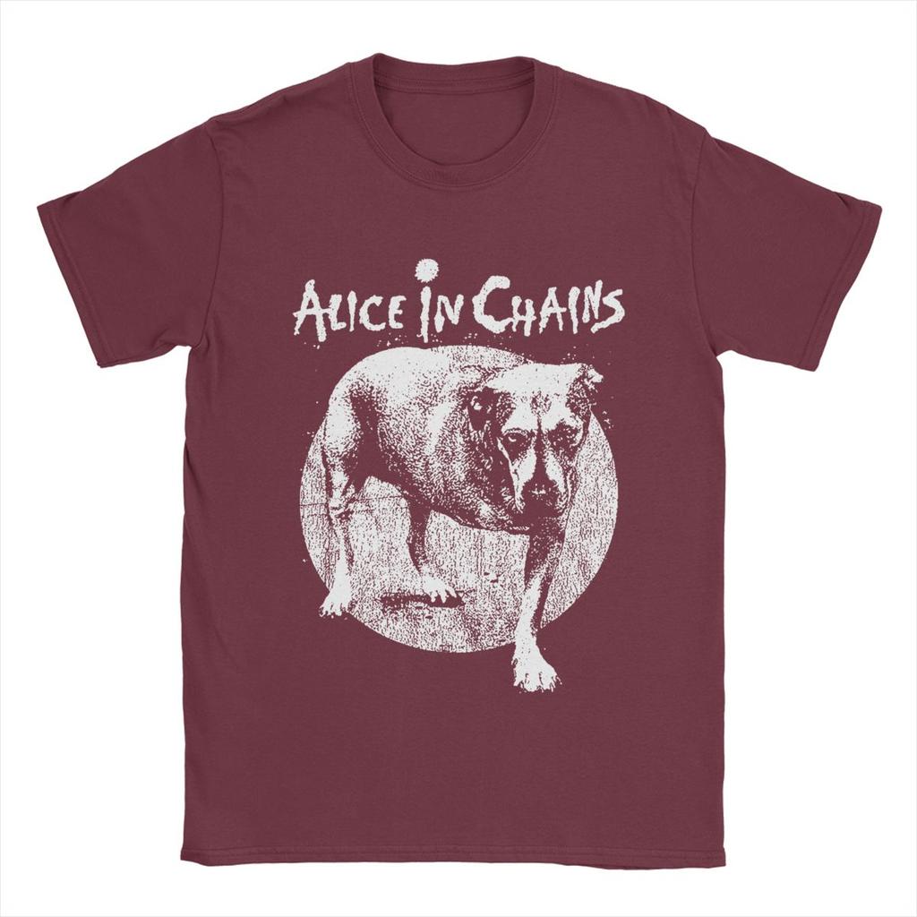 Men Rock Alice In Chains T-Shirt Baumwolle Tops Fantastisches Kurzarm Rundhals T-Shirt Übergröße T-Shirt
