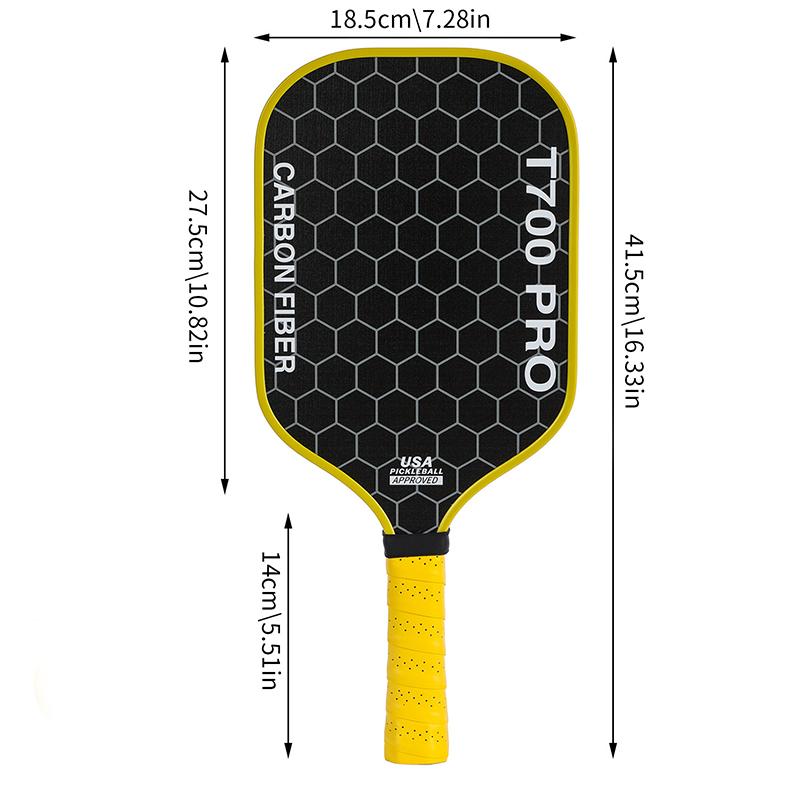T700 Pickleball Schläger Karbonfaser Pickleball Schläger 16mm Polypropylen Wabenkern Pickleball Schläger