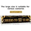 50th Birthday Decorations for Women & Men - Black Gold 118"x20" Extra Large "Cheers to 50 Years" Banner, Over The Hill Party Decor Indoor Outdoor, 50