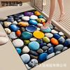 Pebble Floor Mat Quick Drying Bathroom Door Dirt Resistant Wear-resistant Anti Slip Easy To Maintain Foot Mat