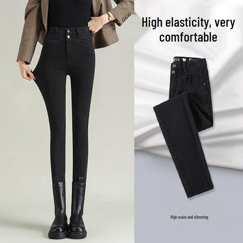 

Women s High-Stretch Fleece-Lined Pencil Pants - Black/Gray 2026 30 (126-135 lbs)