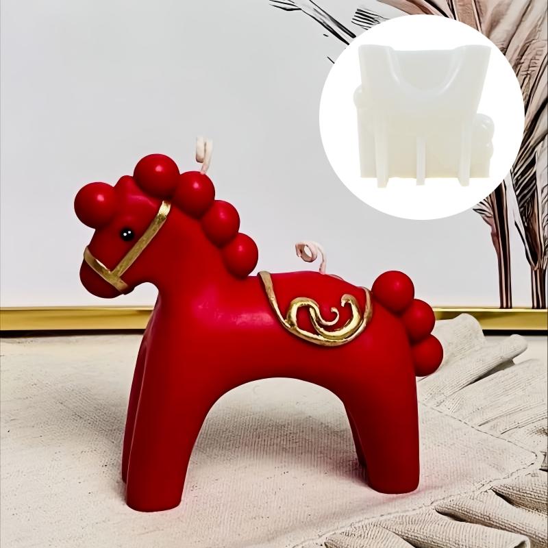 Roztomilá svíčka ve tvaru koně Silikonová forma Forma na pryskyřici ve tvaru běžícího koně Sváteční dárek Dárek k narozeninám Abstraktní sádrové formy na koně