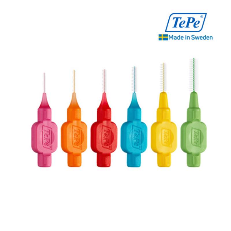 

Межзубные щетки TePe, набор из 8 шт. – упаковка смешанных размеров – нить для гигиены полости рта