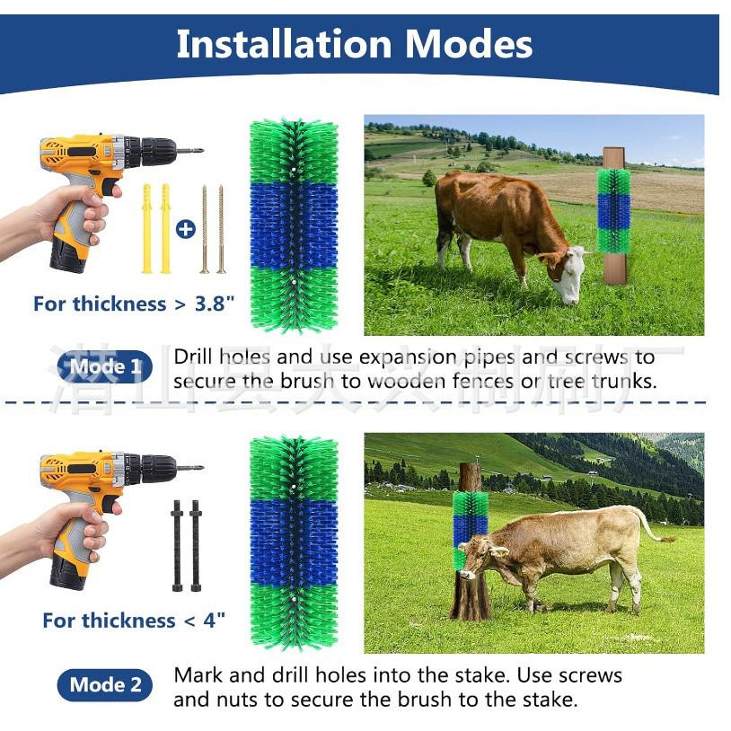 Cow Body Brush for Scratching and Massage - Dairy Livestock Cleaning Tool