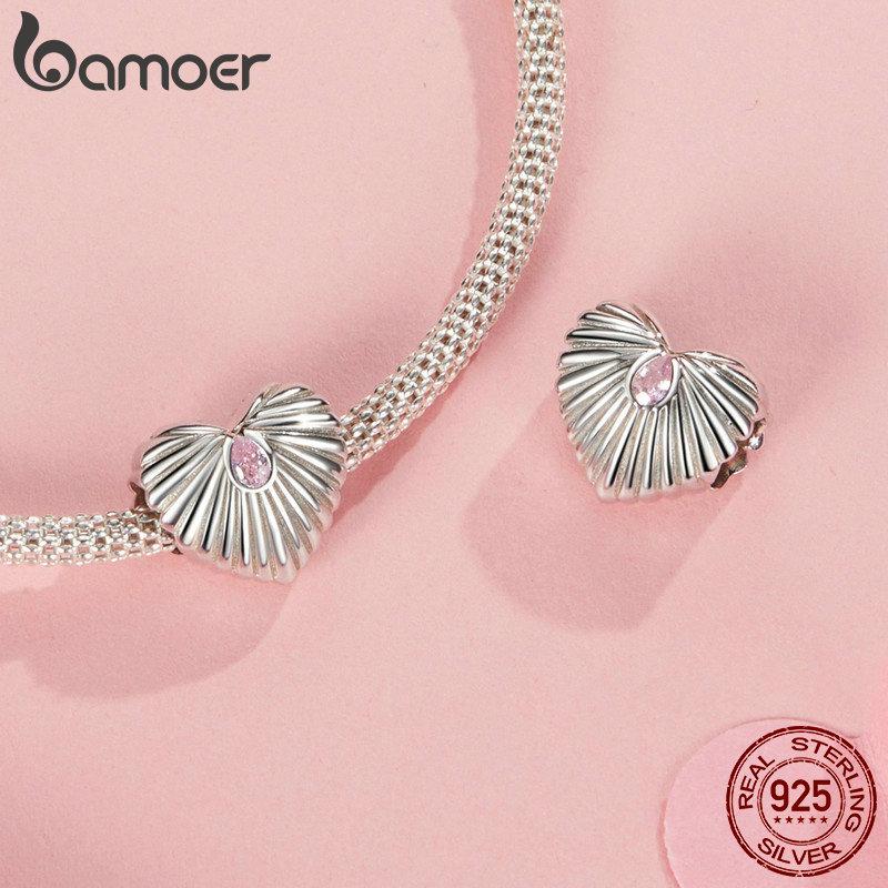 BAMOER 925 Silver Charm Spiritual Heart Infinity Pendant fits Charm Bracelets, 925 Silver Lucky Charm SCC1745
