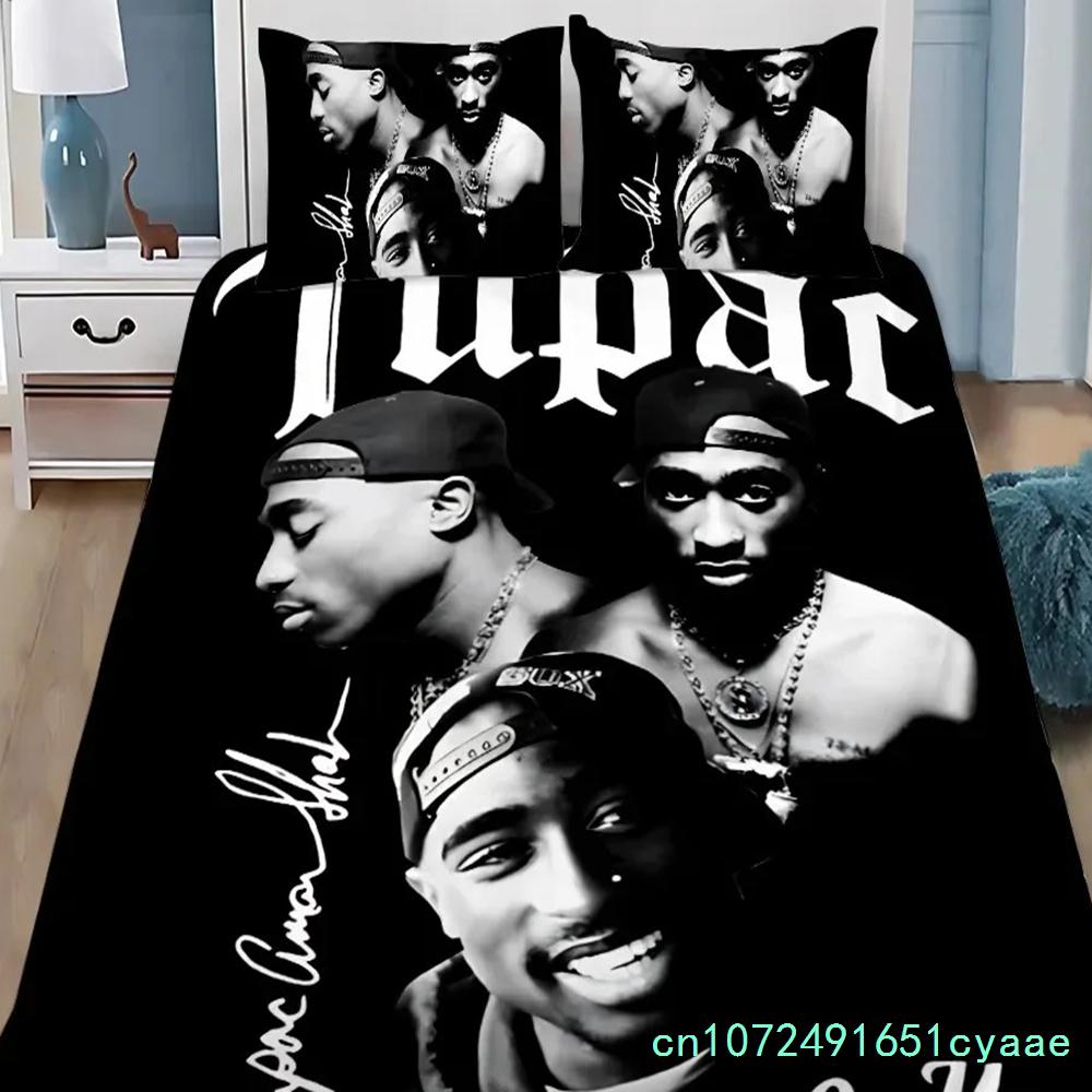 Nádherná 3D tapeta 2Pac Tupac Hip Hop Digitální tisk Ložní souprava Přikrývka Postel Mladí Děti Dívky Kluci Dárek