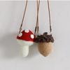 Baby Mini Purse Cute Little Girls Mushroom Crossbody Bags Knitted Handmade Woven Toddler Accessories Bag Christmas Gift