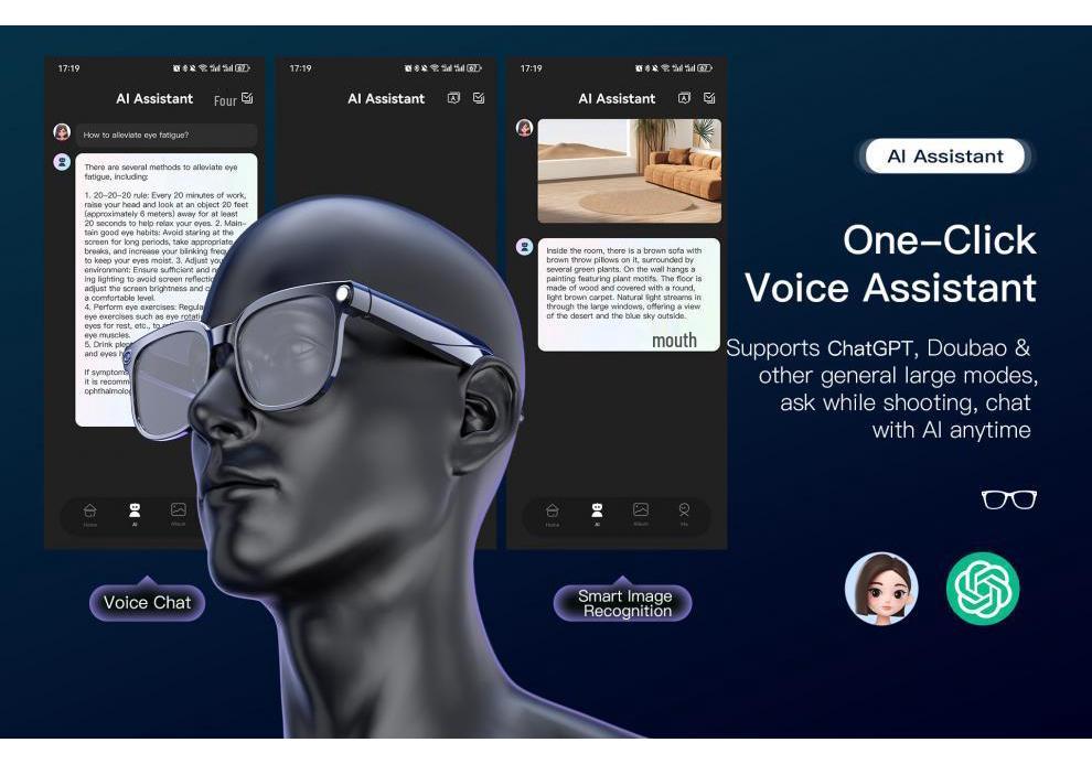 AI Bluetooth Smart Glasses: 800W Camera, Video Recording, and Simultaneous Interpretation